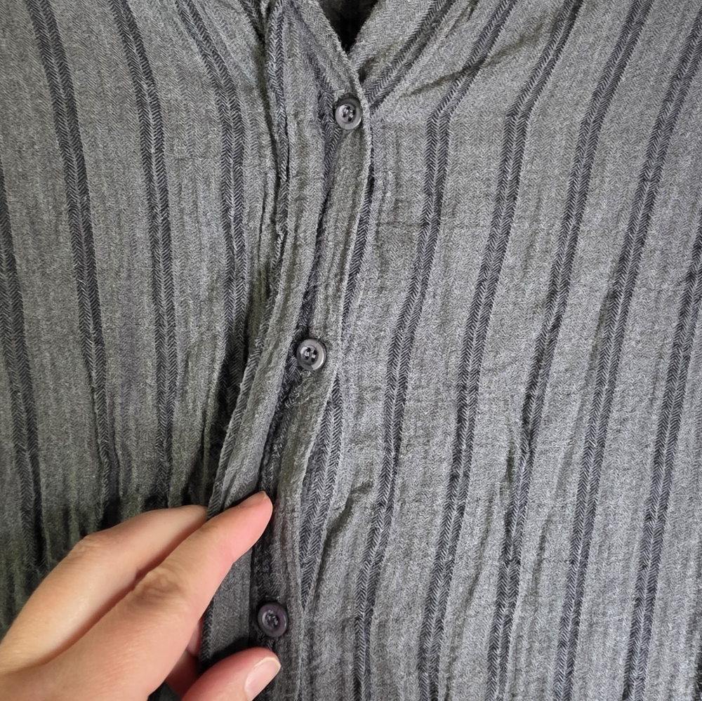 Cloth And Stone Anthropologie Gray Striped Women's Tunic Dress Size Medium - Picture 3 of 6